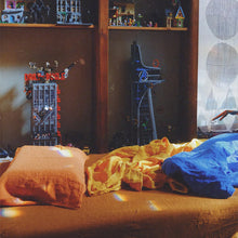 Load image into Gallery viewer, Organic linen bedding in orange yellow and blue