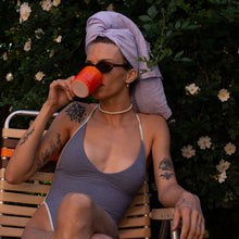 Load image into Gallery viewer, Stone washed soft linen towels in light purple