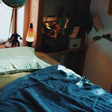 Load image into Gallery viewer, Dark purple blue mix and match organic linen bedding
